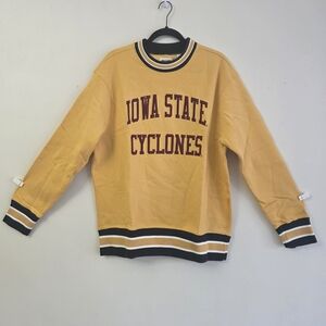 Iowa State Cyclones Men's Gold Striped Crewneck Sweatshirt